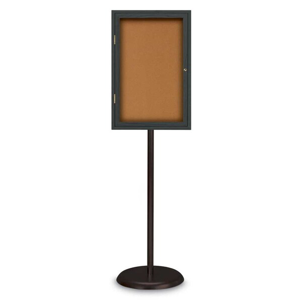 Corkboard, Triple Door, Radius Frame, 72x36", Black/Cloud